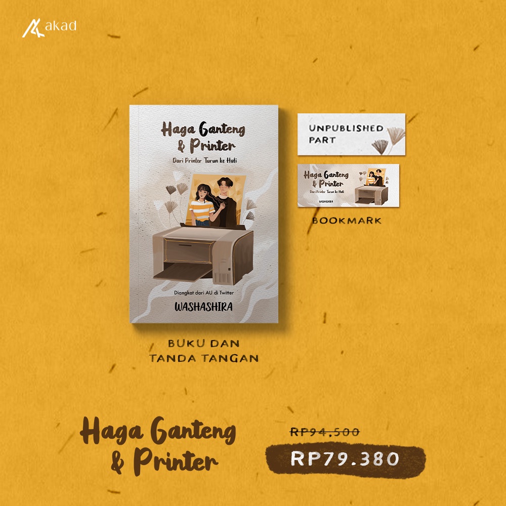 Novel Haga Ganteng &amp; Printer + TTD - Washashira