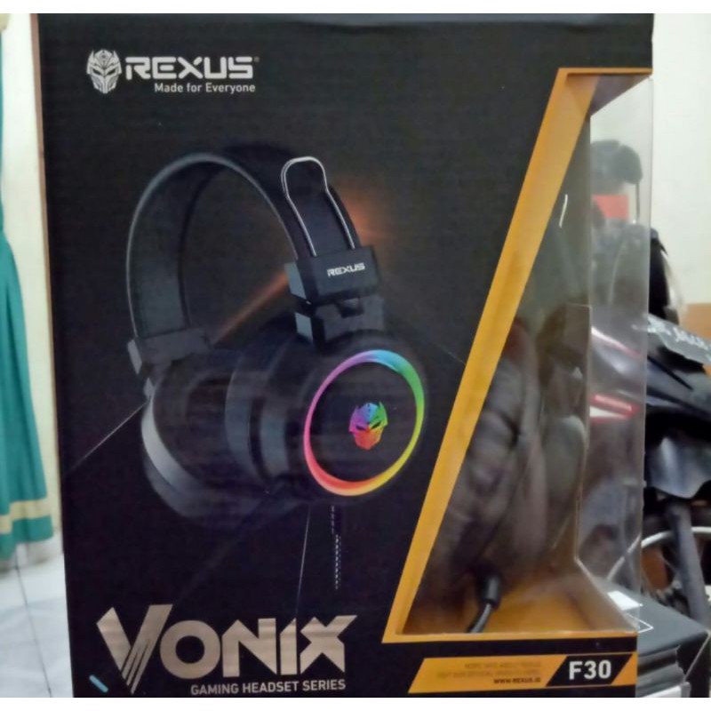 REXUS HEADPHONE GAMING VONIX F30 BLACK RGB