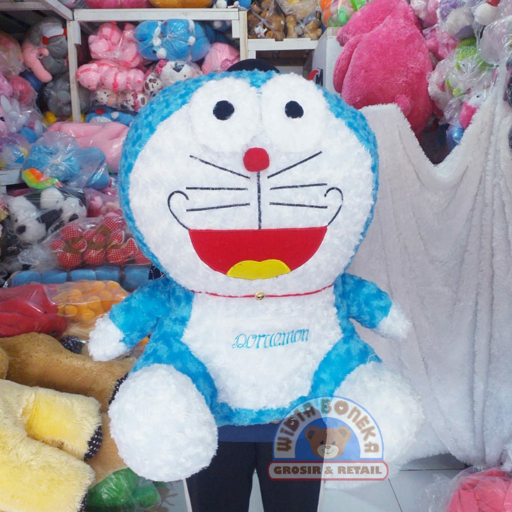 Boneka doraemon jumbo velboa / rasfur / snail mawar