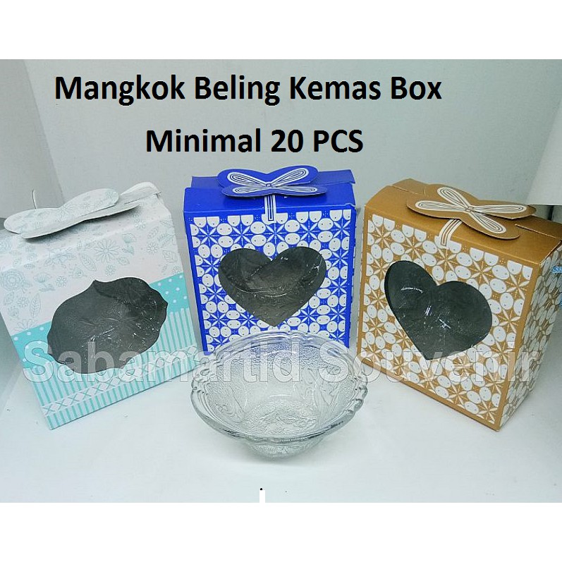 Souvenir mangkok beling kemas box