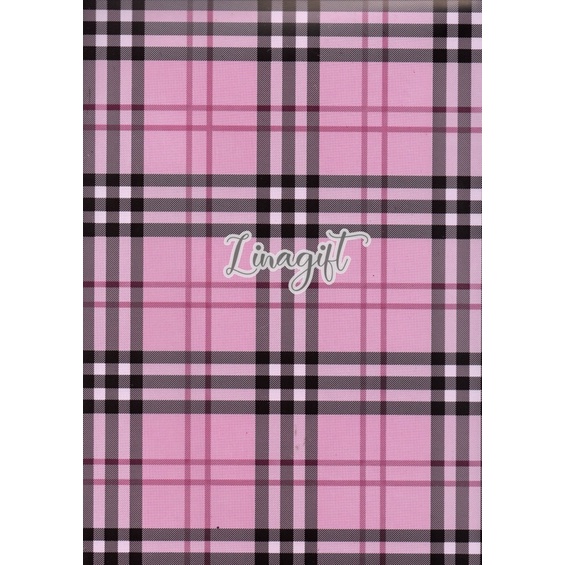 ( 5 Lembar ) SR PLAID - KERTAS KADO GLOSY - GIFT WRAP PAPER STRIPES POLOS KAYU WOOD BRICK BATA MERAH XHECKERED PLAID PINK BROWN CREAM CLASSIC VINTAGE KOTAK PINK CHECKERED PLAID CLASSIC VINTAGE KADO PRESENT