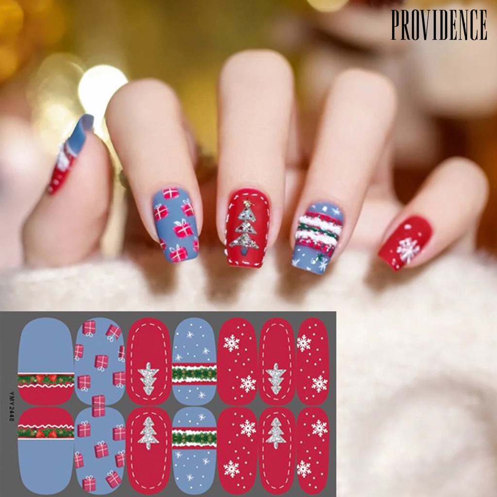 Providence Stiker Nail Art Motif Rusa / Kepingan Salju / Natal Untuk Wanita