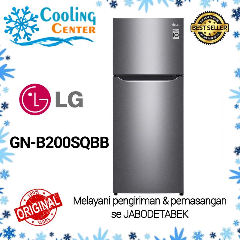 Kulkas LG GN -B 200SQBB 2 pintu inverter nofrost GNB 200 SQBB garansi