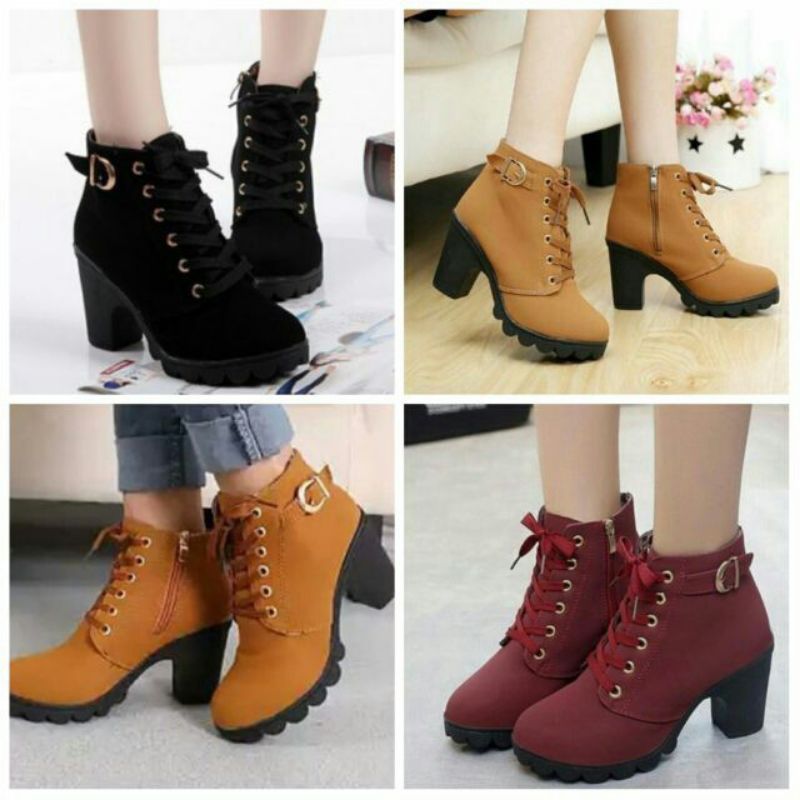Sepatu Boots wanita ziper NN36 korean