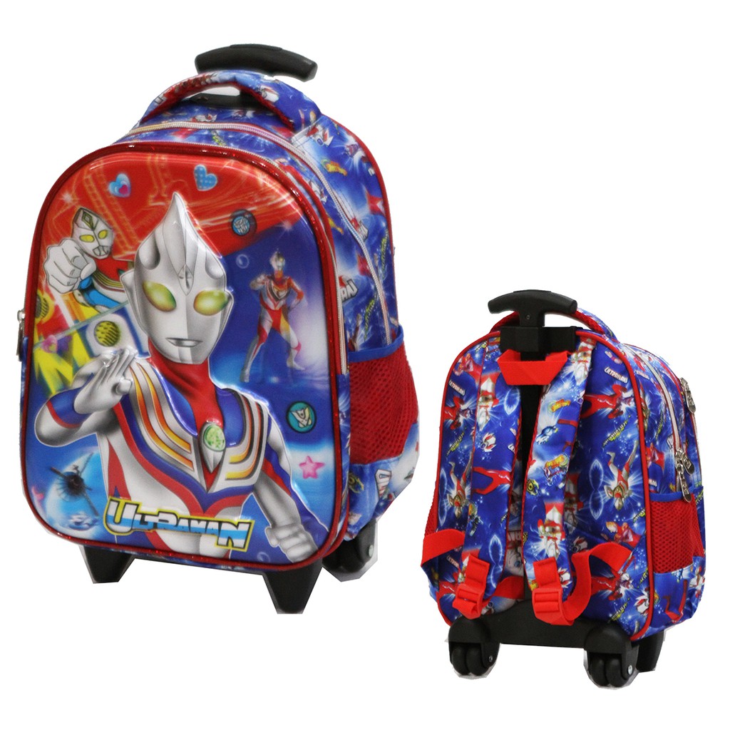 Tas Trolley Anak TK Import - Ultraman 5D Timbul Hologram