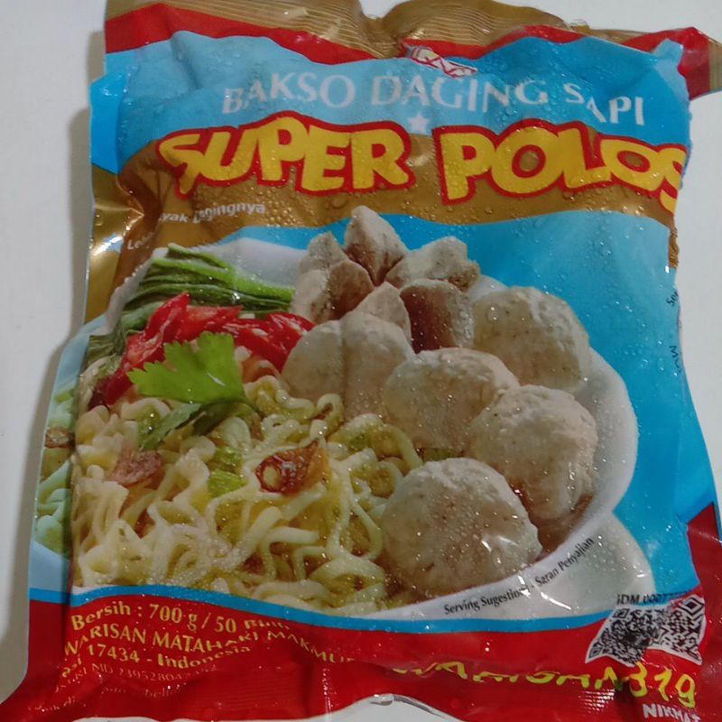 

BAKSO DAGING SAPI SUPER POLOS 700 GR 50 BUTIR BAKSO WARISAN 319