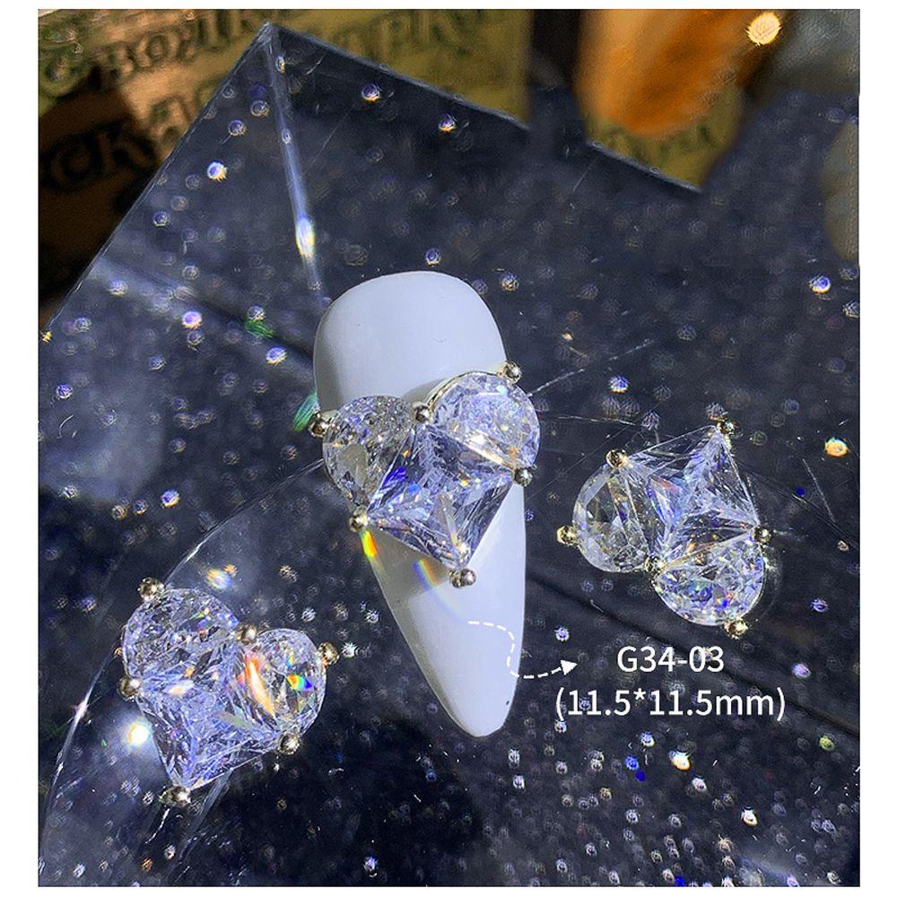 Mxbeauty Hiasan Kuku Hati Fashion Glitter Love Shiny 3D Nails Art Charms