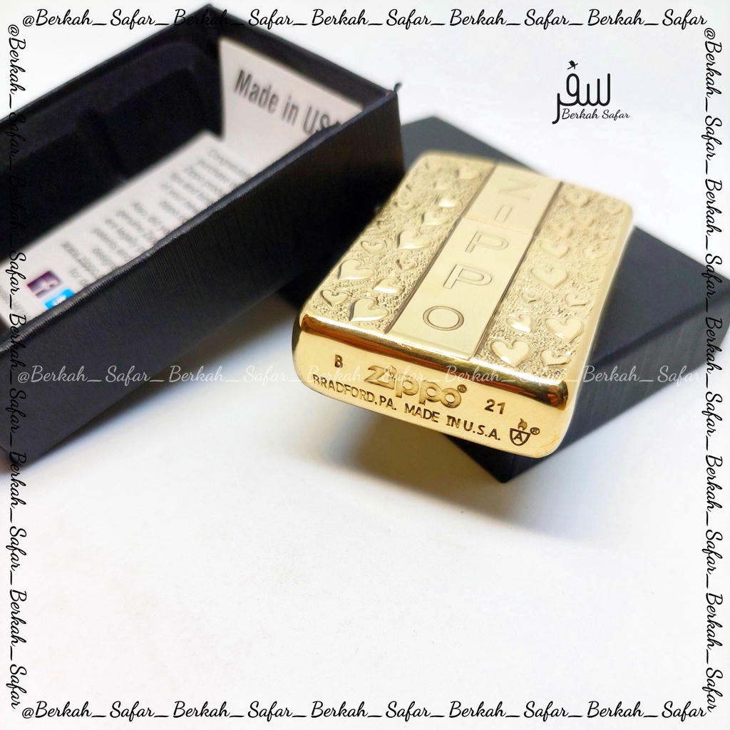 Korek Zippo Gold Plated Emboss Love Zippo Lighter High Premium Quality Made In Usa &quot;Limited Edition&quot;