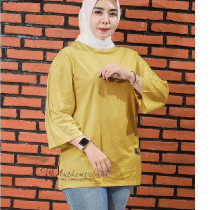 {JEY.19Au22ι} KAOS ATASAN JUMBO POLOS OVERSIZE TANGAN 7/8 DINARRY FASHION TOP////////STYLE ZOLAQU