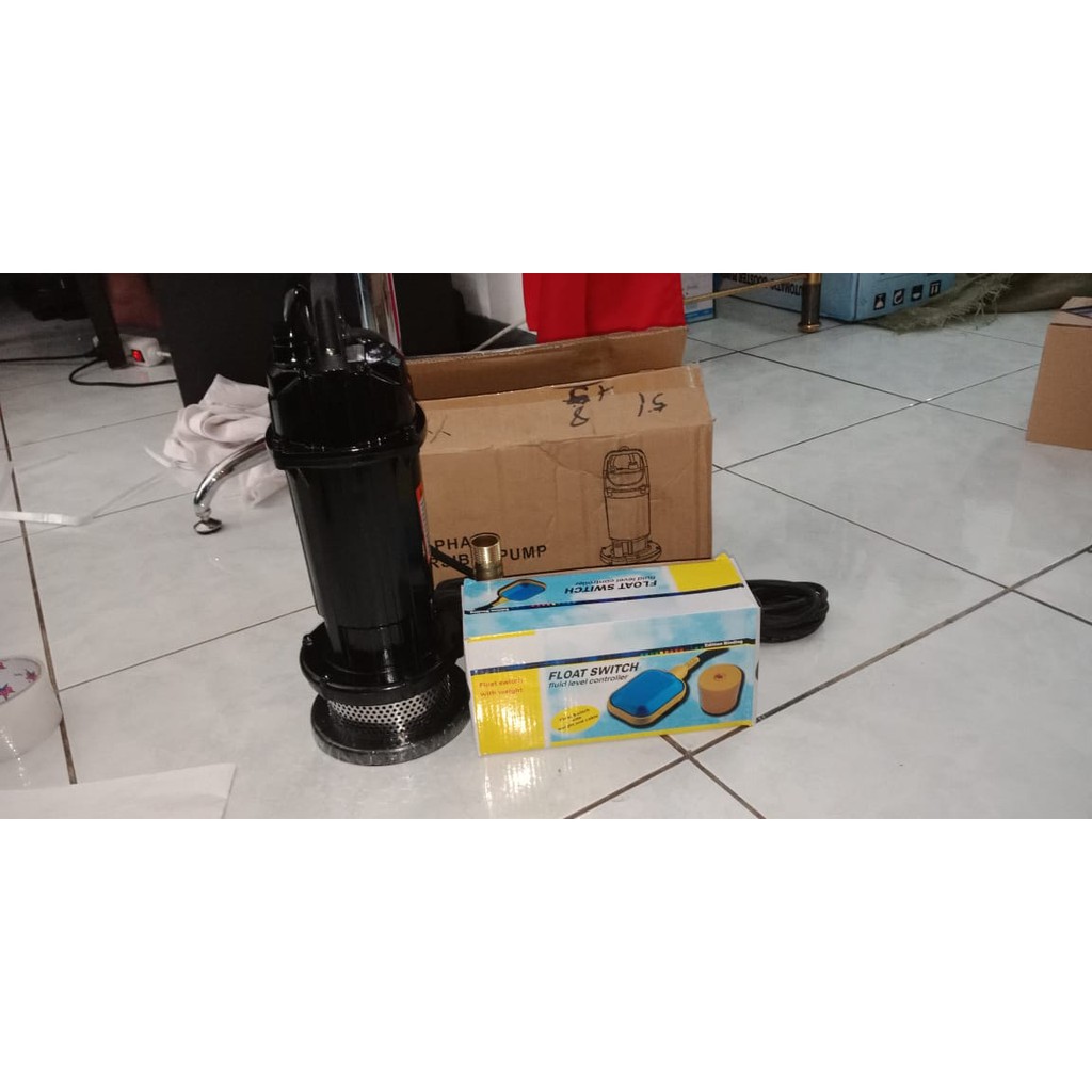 MAXPUMP QDX1.5-16-0.37 Pompa Celup Air Bersih Kotor 370watt Otomatis Submersible Water Pump Kolam 1inch 220Volt Pompa Air