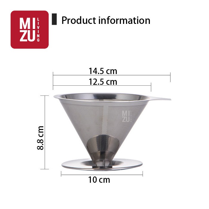 V60 Coffee Dripper Paperless Metal Coffee Filter Stainless Steel Coffee Filter