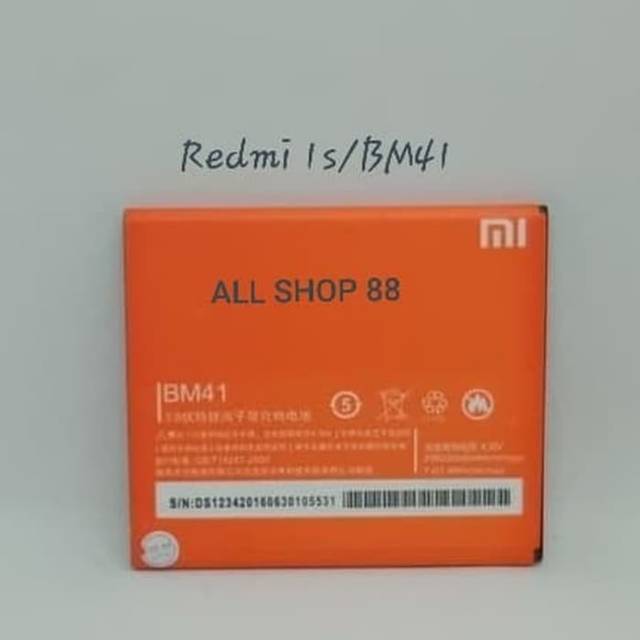 BATERAI BATRE BATTERY XIAOMI REDMI 1S/BM41 ORI