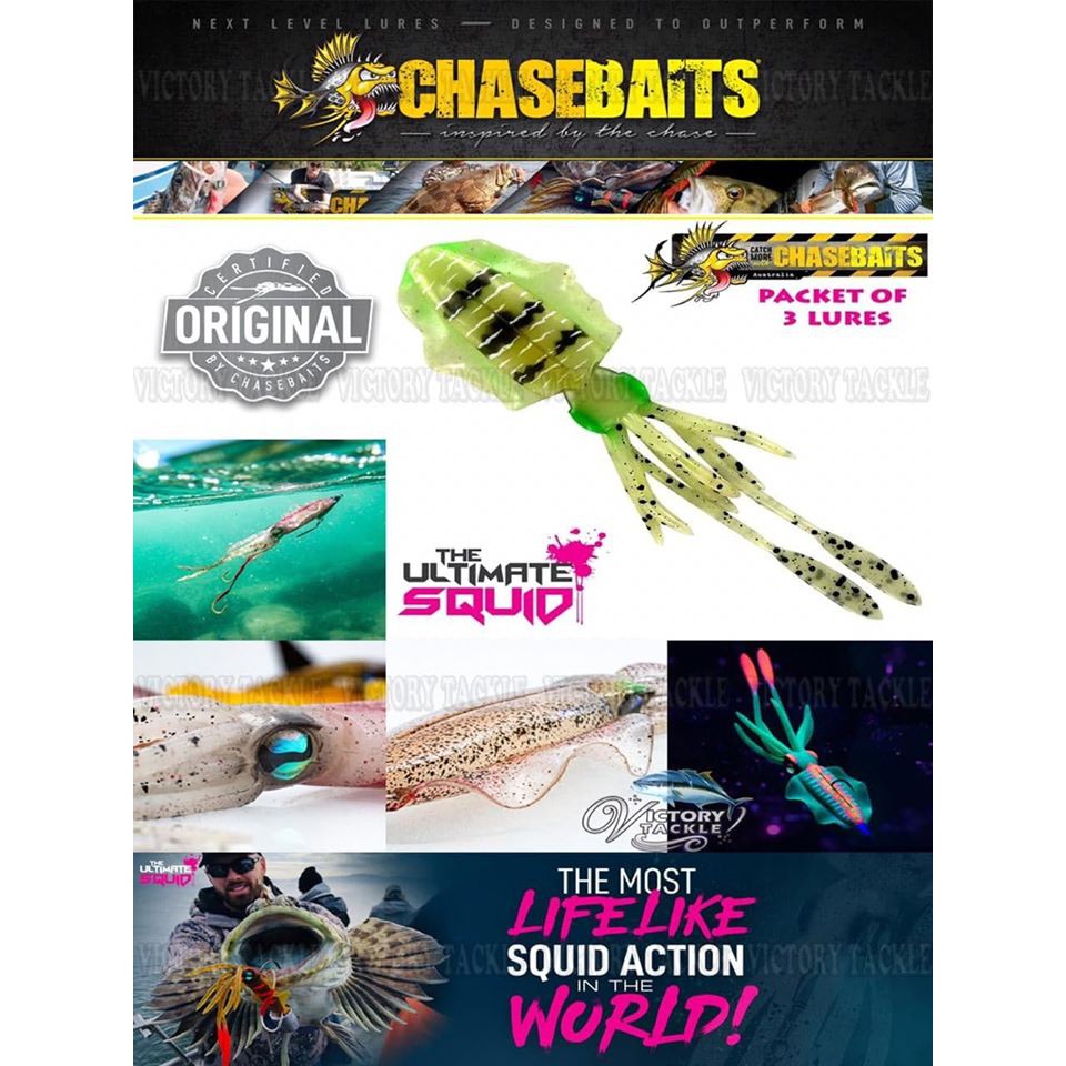 Umpan Pancing Squid Jig EGI  CHASEBAITS SOFTLURE THE ULTIMATE SQUID 150 MM