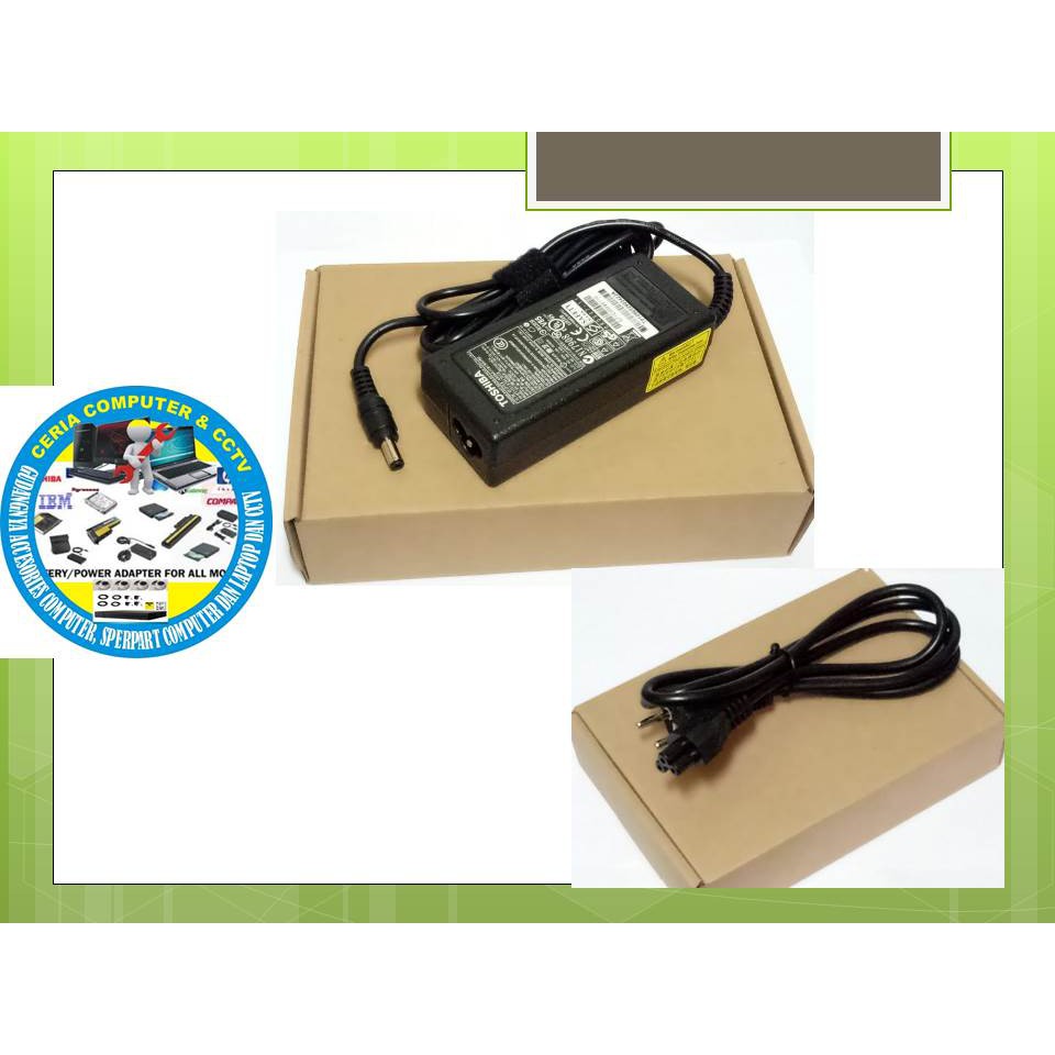 ADAPTOR CAS CHARGER LAPTOP LEPTOP TOSHIBA 19V3.42A DC/SIZE 5.5*2.5MM BAGUS MURAH ORIGINAL PROMO