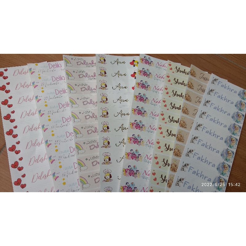 

Stiker Label Nama Anak Custom Waterproof