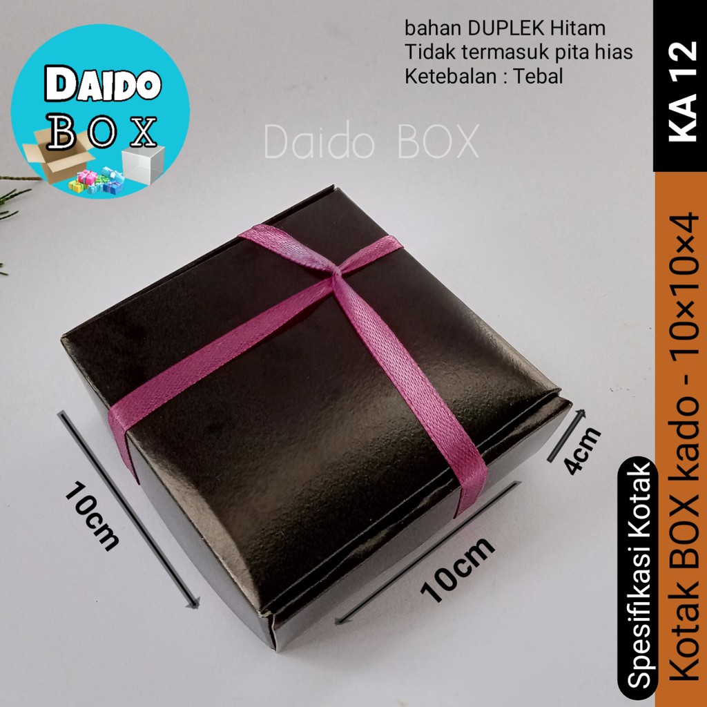 

ISI 36 BIJI kotak kado murah hitam 10x10 ka12 | kardus box dus souvenir aksesoris