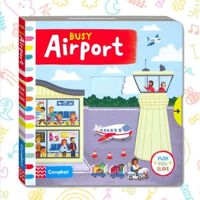 Busy Airport - Push Pull Slide Board Boo