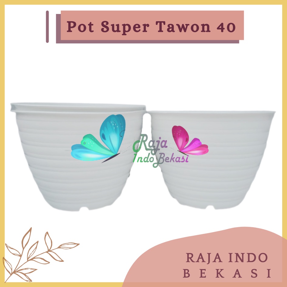 Rajaindobekasi Ori Pot Super Tawon 40 Cm Putih Pot Plastik Bunga Tanaman Jumbo Besar Tebal Murah Grosir Pot Jumbo Besar Putih Tinggi Murah 40cm 50cm 60cm 70cm 100cm