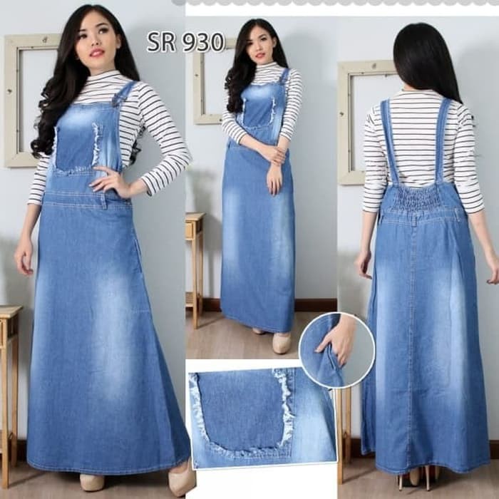 Baju Overall Jumpsuit Wearpack Dress Rok Panjang Planner Bahan Jeans Shopee Indonesia