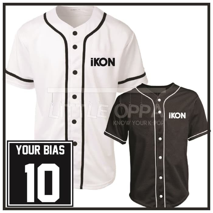 LOP514 JERSEY BASEBALL KPOP IKON BISA CUSTOM NAMA NOMOR MEMBER