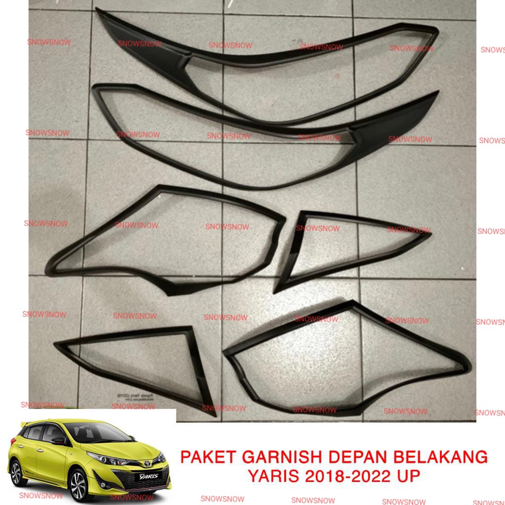 Paket Garnish Depan Belakang All new Yaris 2018 2020 2022 2023 Hitam