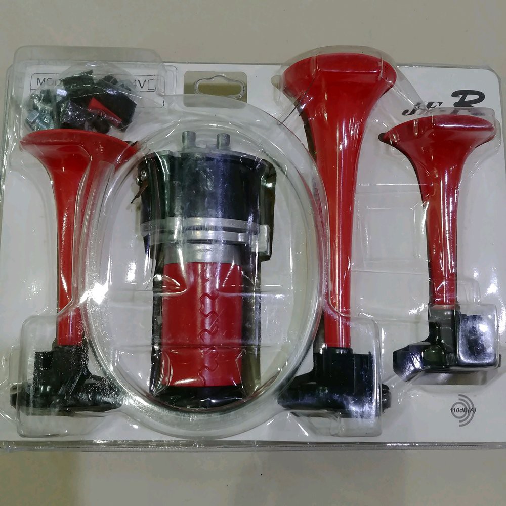 klakson horn sirene trompet terompet 3 corong telolet 12 / 24 volt dinamo mobil bus dan truck