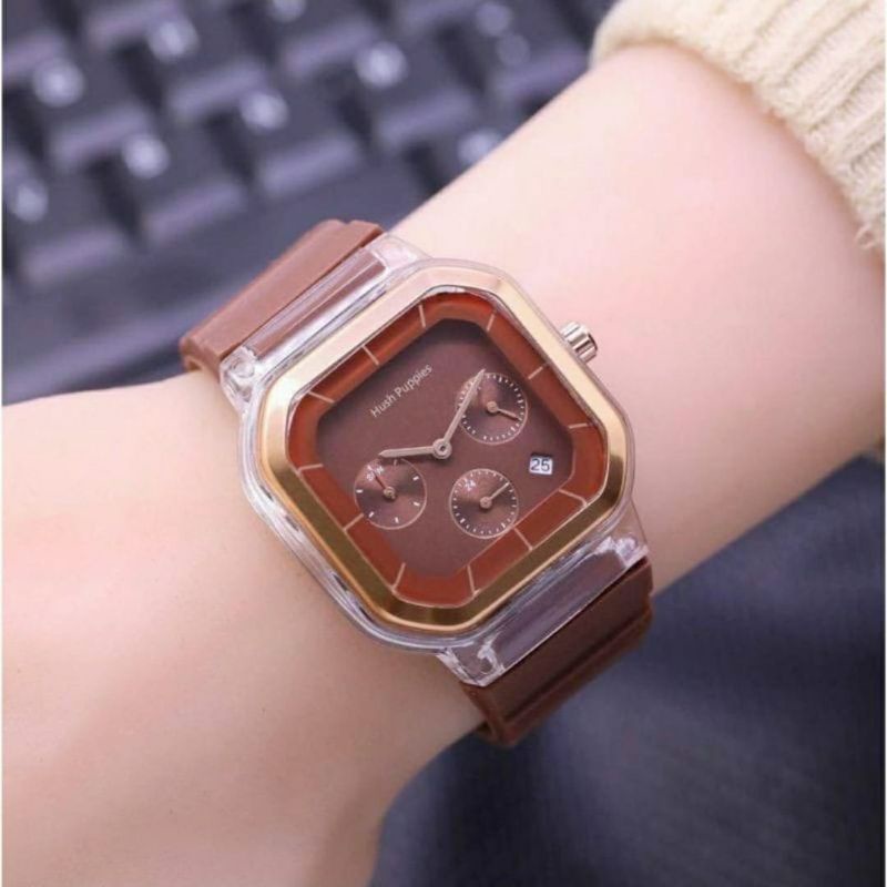 Hushpuppiesh (Terima Cod)Jam Tangan Wanita Jam Tangan Keren Sergi Chrono 3 Tanggal Aktif Rubber