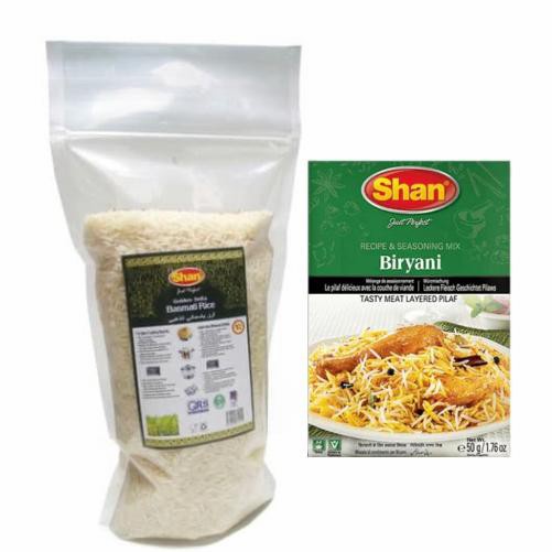 

gr20111r Paket Nasi Biryani Beras Basmati 1Kg Dan Bumbu Biryani Shan Sv012Ss