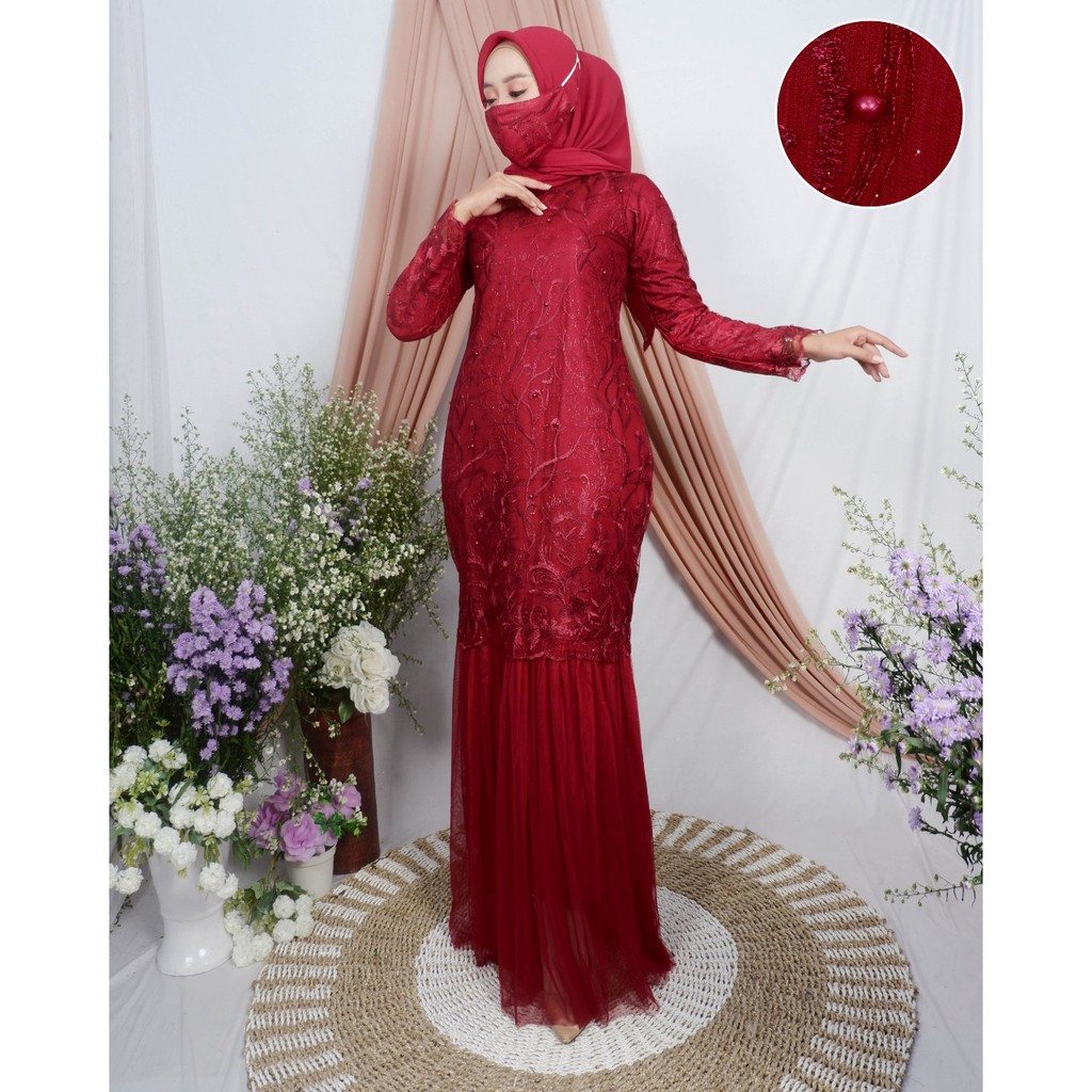 Gamis Tille Duyung Mix Ceruty, Gamis Tille Duyung Ceruty, Gamis Duyung Tille