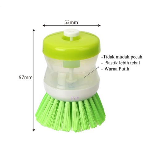 Sikat cuci piring + dispenser sabun cleaning Soap Dispenser scrubber-3