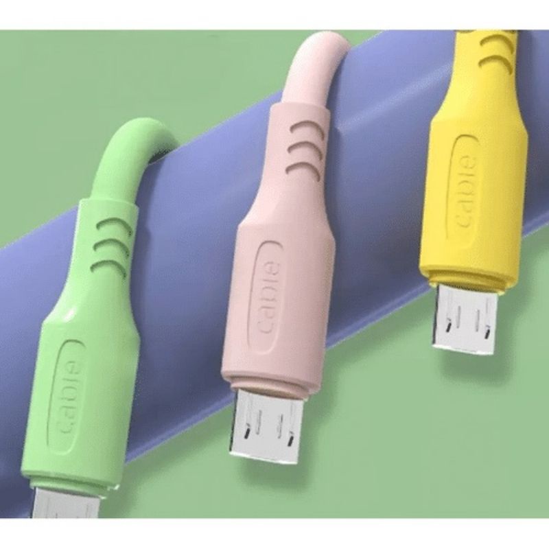 KABEL DATA MACARON V8 MICRO USB 2.A SUPPORT FAST CHARGING