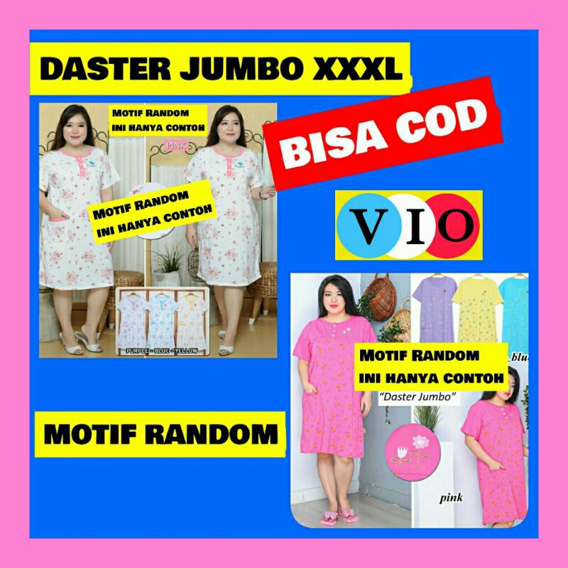Daster Dewasa Jumbo XXXL Grosir Eceran,MOTIF RANDOM,BISA COD