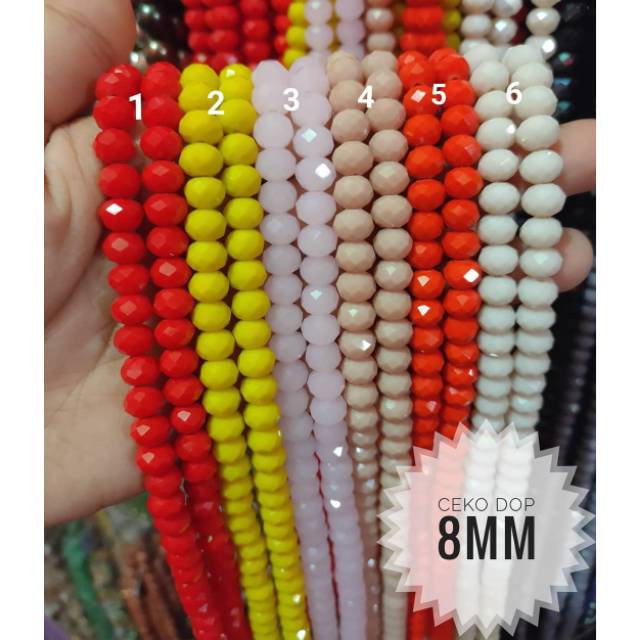 Ceko dop/Kristal dop 8mm warna spesial