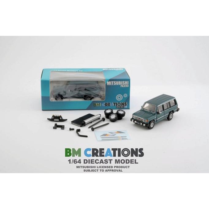 64B0239 BM CREATIONS 1983 MITSUBISHI PAJERO MK1 GREEN DIECAST MOBIL