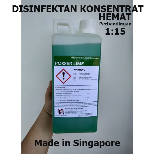 POWER LIME DISINFEKTAN KONSENTRAT PERBANDINGAN AIR 1:15 DISINFECTANT SPRAY SEMPROT CAIR DESINFEKTAN