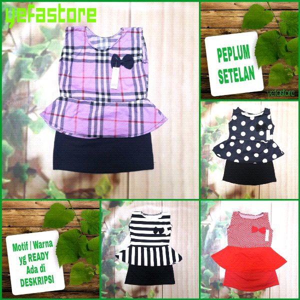 PEPLUM SETELAN BAJU ANAK PEREMPUAN TUNIK CEWEK MURAH DARI KONVEKSI 1-2
