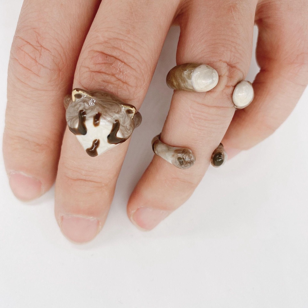 Cincin Set Nanas Animal Untuk Wanita Pria New Creative Fashion Cute Cat