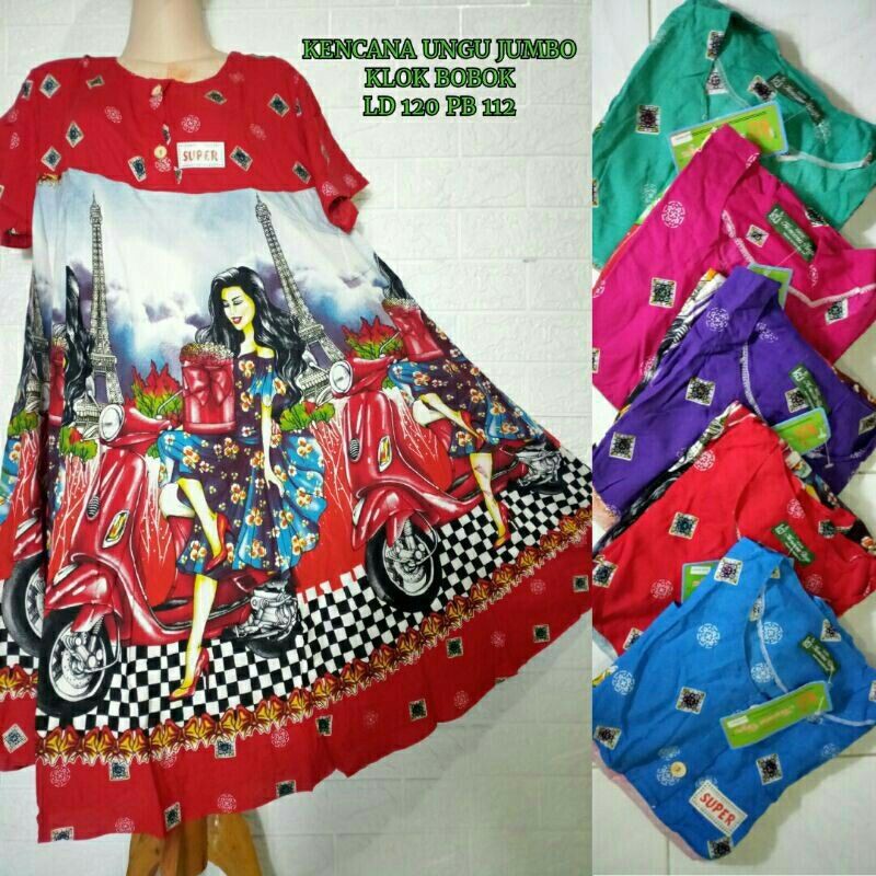 DASTER PAYUNG/ORIGINAL KENCANA UNGU BAHAN KATUN MOTIF