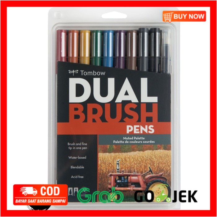 

(BISA COD) Tombow Dual Brush Pen Set 10 - Muted Palette