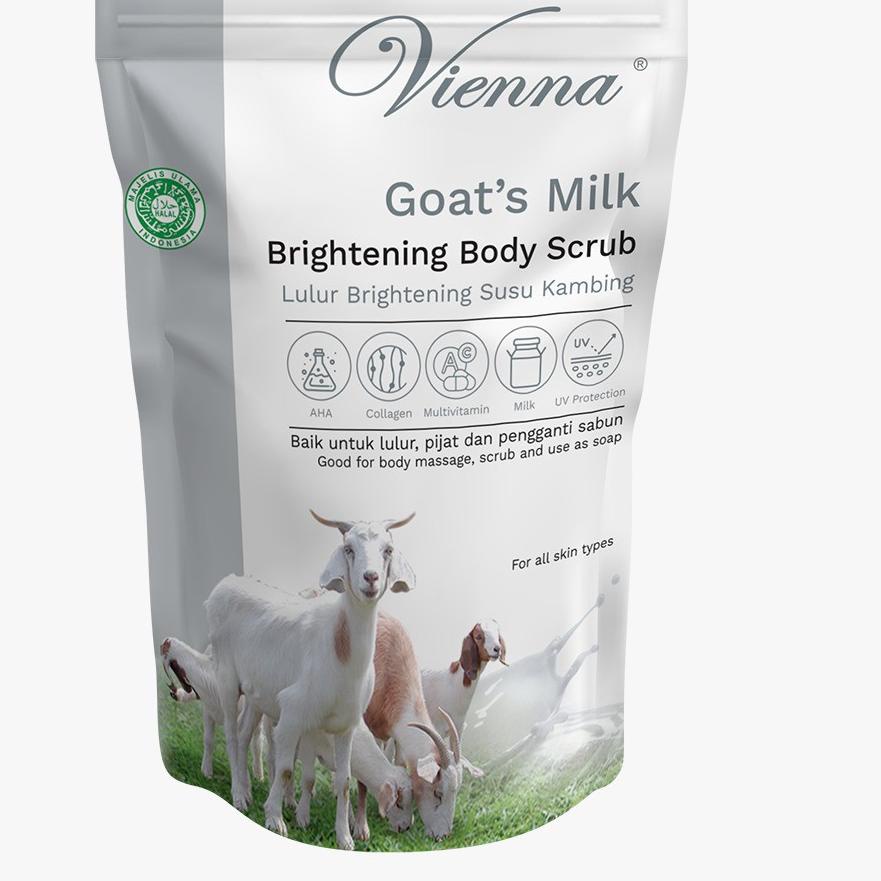 ❆ VIENNA LULUR REFILL GOAT MILK WHITENING SUSU KAMBING 1KG ORIGINAL - ISI ULANG LULUR VIENNA SUSU ☁