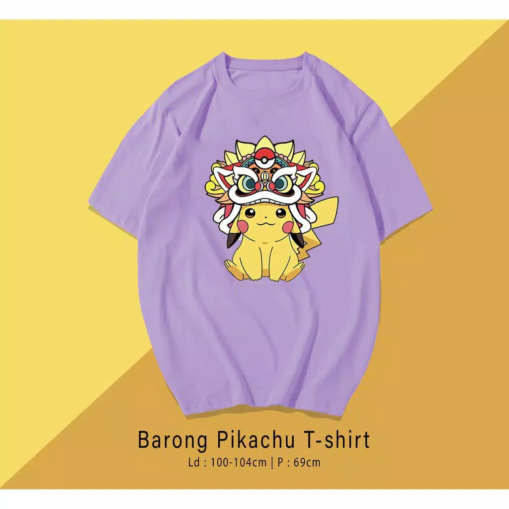 PIKACHU BARONG / TERMURAH BAJU KAOS KATUN WANITA/ PRIA UNISEX LENGAN PENDEK / TUMBLR TEE /  OVERSIZE