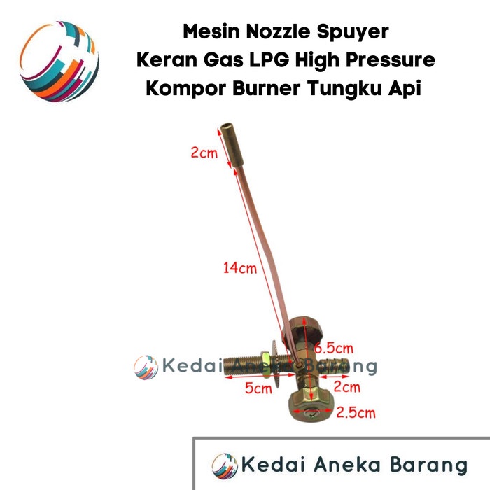 Spuyer Keran Burner Kompor Tungku Api High Pressure Tekanan Tinggi Gas