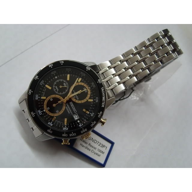 Seiko Quartz SND723P1 Chronograph Black Dial | Jam Pria SND723