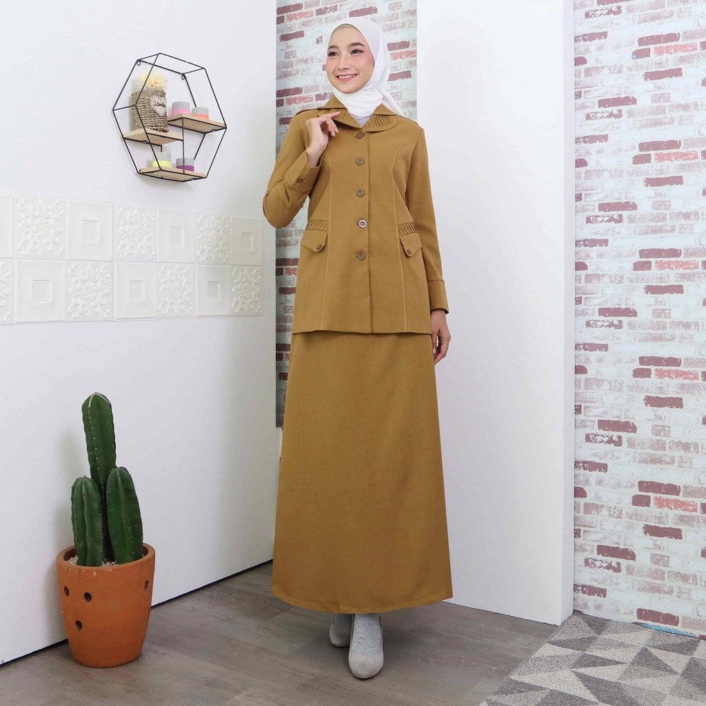 BLAZER WANITA B&amp;V LYNELLE / Seragam PNS / Baju PDH PNS Wanita / Baju Dinas Pemda Wanita / Baju Khaki PNS Wanita / Seragam ASN Wanita / Baju Guru Wanita - 7010 PEMDA TUA / PUTIH / NAVY