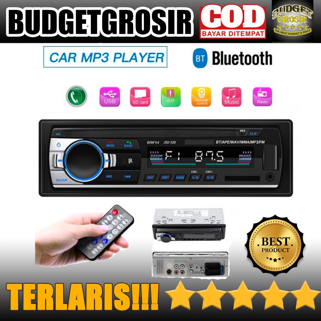 Tape Audio Mobil Multifungsi Bluetooth MP3 FM Radio - JSD-520--Taffware