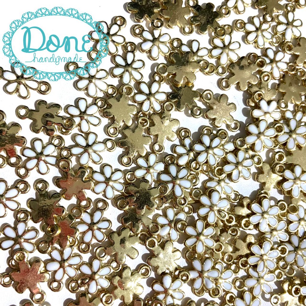 Charm enamel charm bunga aksesoris flower pernak pernik connector masker strap tali masker done handymade