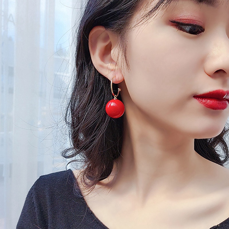 Anting Tusuk Gantung Panjang Silver 925 Wanita Hias Mutiara Besar Gaya Korea