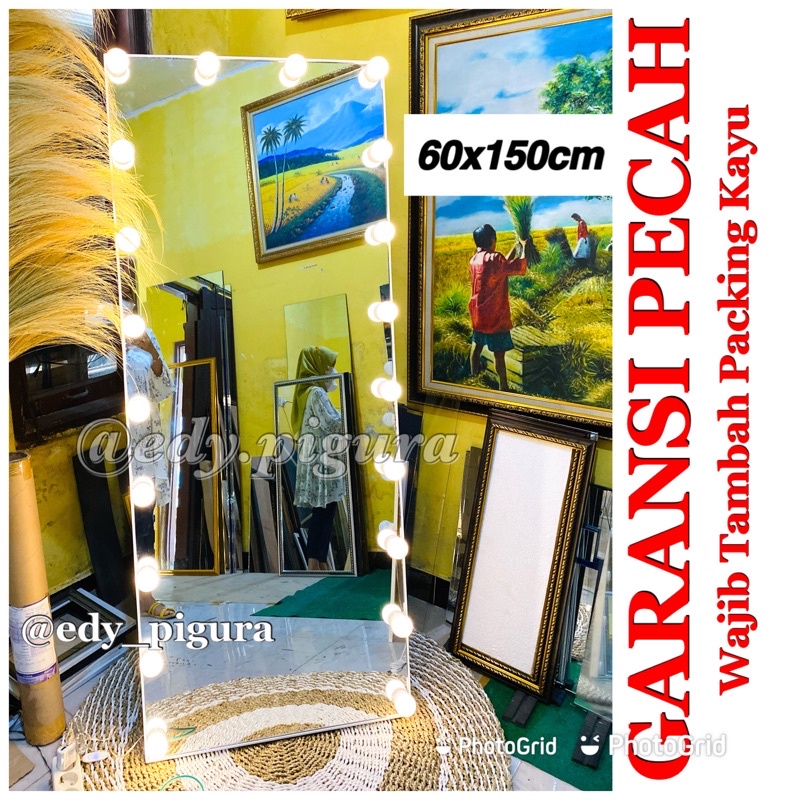 TERMURAH !! KACA CERMIN STANDING FRAMLESS VANITY MIROR SIZE 60x150CM. BACA DESKRIPSI !