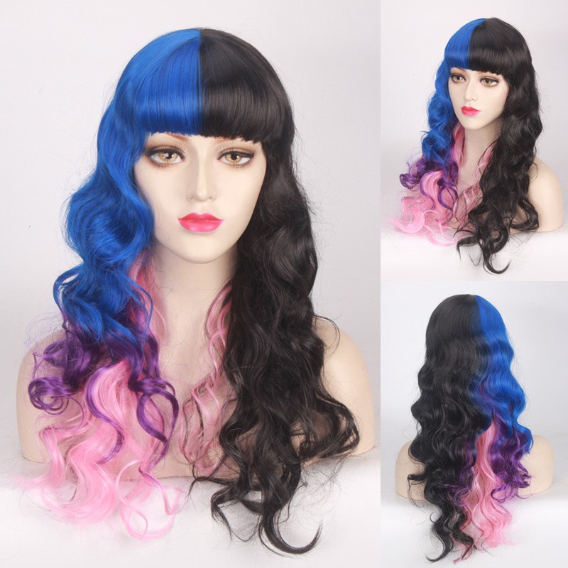 LOL-05 wig rambut palsu lolita cosplay harajuku daily three tone