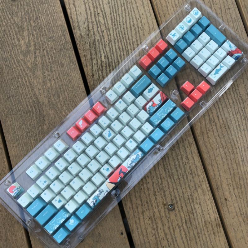 Set Keycap Tombol Keyboard Oem Pbt Untuk Gk61 Rk61 Cherry Mx